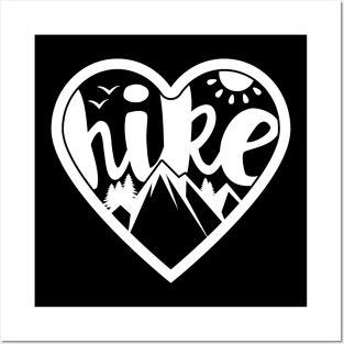 Hike Love - Mountain Hiking design Posters and Art